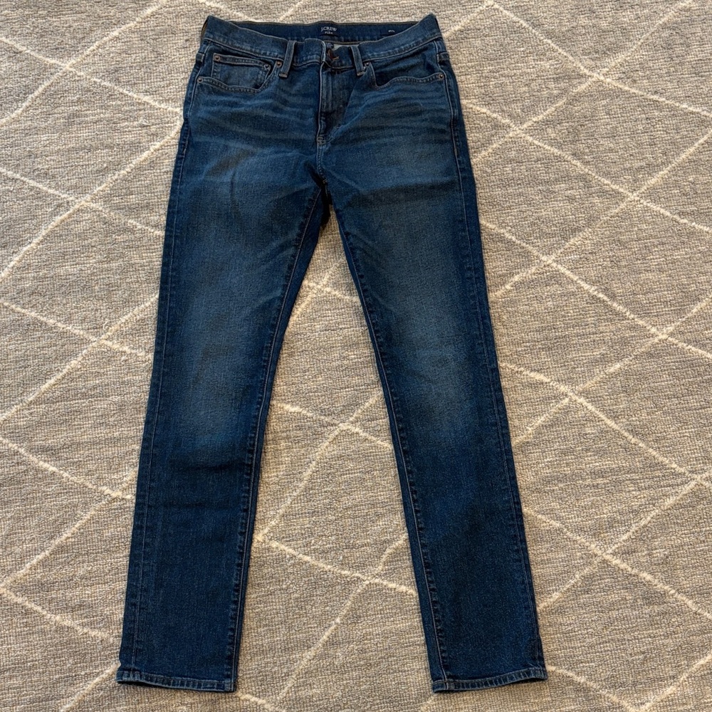 J. Crew Factory Men's Slim Straight Jeans - Dark Blue